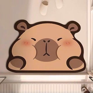 Thảm lau chân họa tiết Noel, thảm chùi chân nhà bếp capybara đế cao su chống trơn trượt 40x60cm Kim Huệ X01