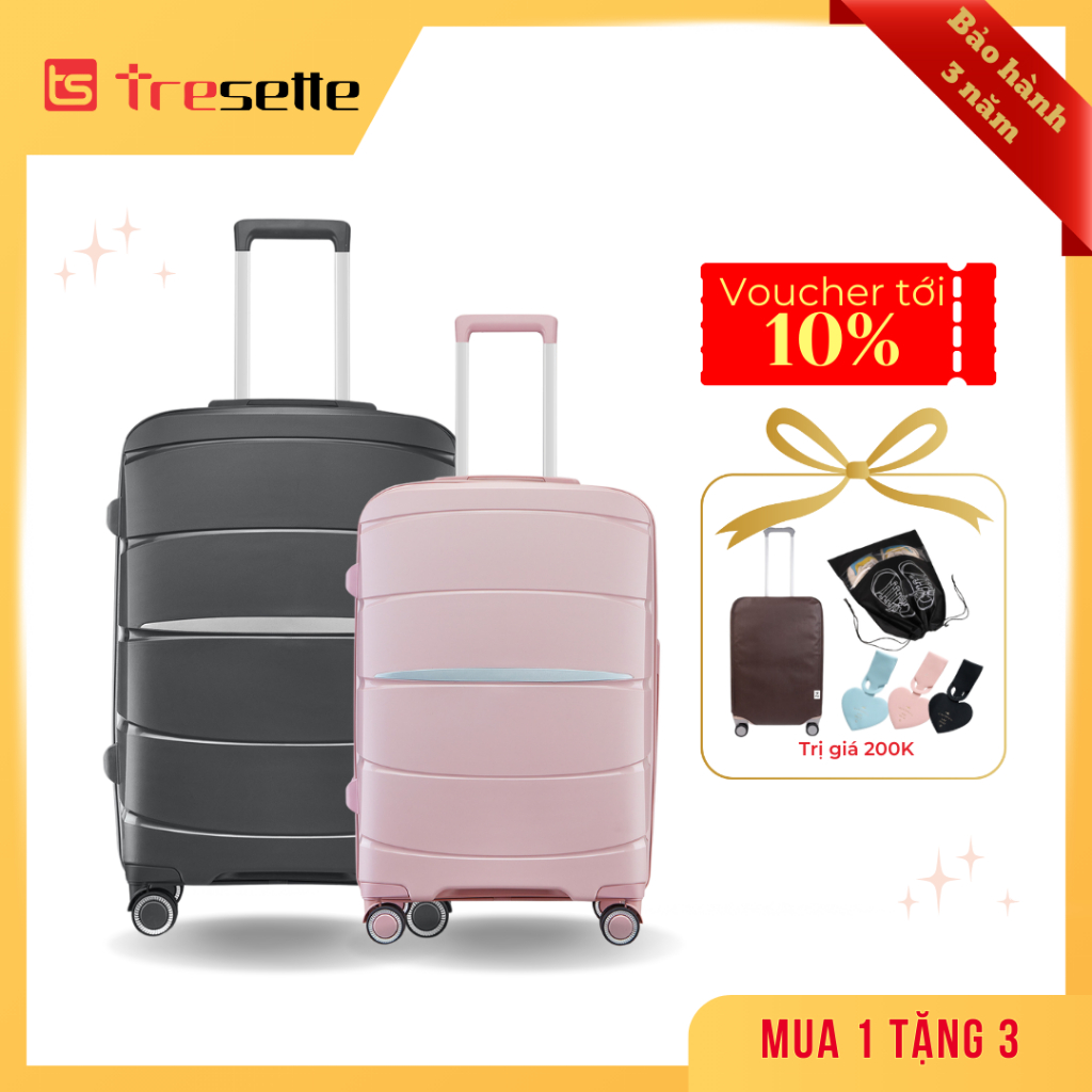 [SIZE 20+28INCH]Vali khóa kéo Tresette Hàn Quốc TSL – 0018