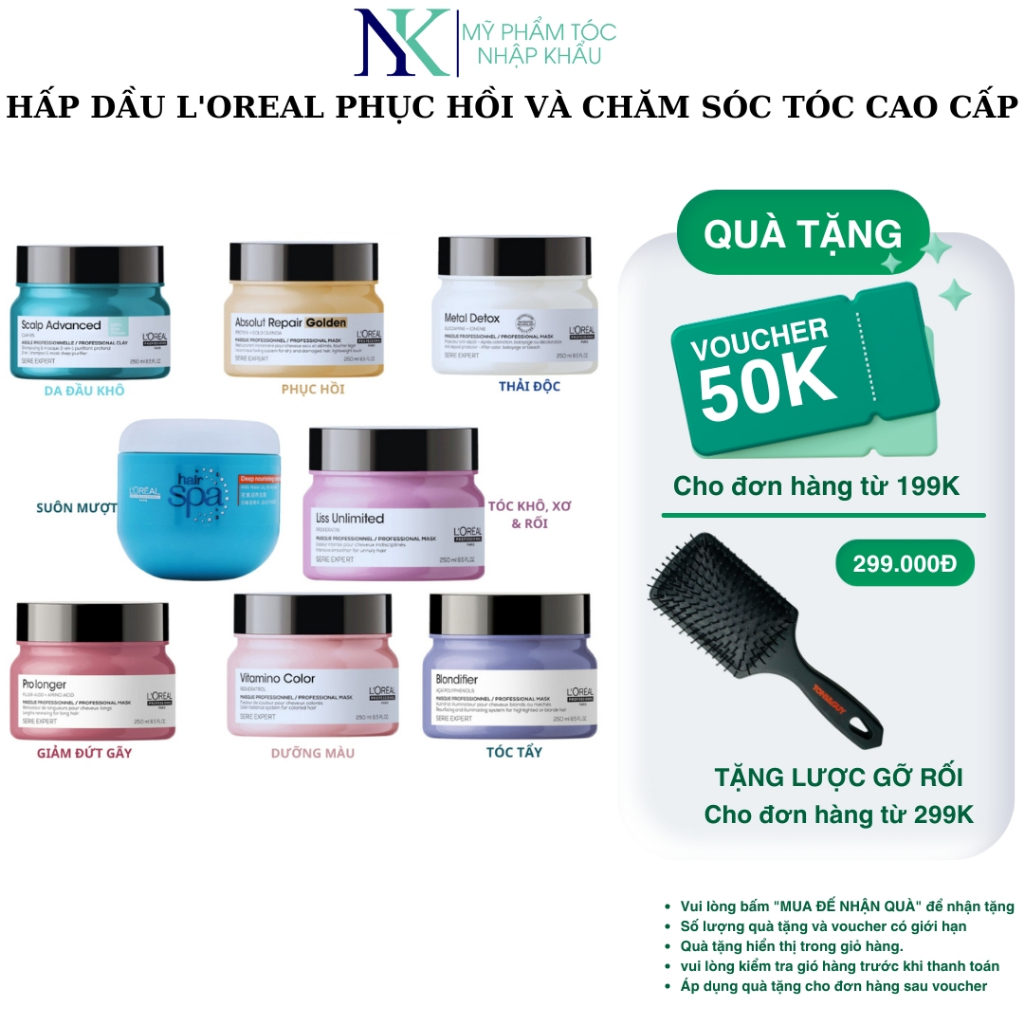 Hấp dầu L'OREAL phục hồi và chăm sóc tóc cao cấp