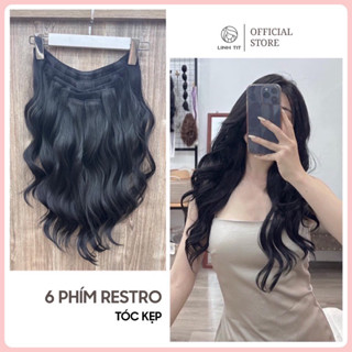 [TẶNG PHỤ KIỆN] Tóc giả Tóc kẹp 6 phím xoăn Retro Hàn Quốc | Tóc giả Linh Tít