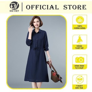 Váy sơ mi nữ dáng dài váy đũi nữ thiết kế đai eo dày dặn phù hợp thu đông D175
