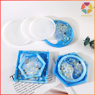 Khuôn Silicon Sóng Biển Coaster Khuôn Tròn Vuông Lục Giác