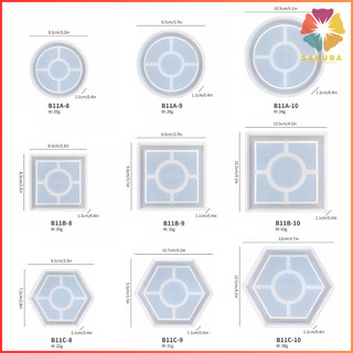 Khuôn Silicon Sóng Biển Coaster Khuôn Tròn Vuông Lục Giác