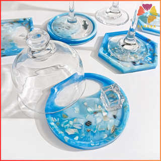 Khuôn Silicon Sóng Biển Coaster Khuôn Tròn Vuông Lục Giác