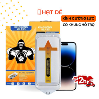 Cường Lực Full Màn KingKong Ngăn Bụi Màng Loa Có Khung Dán Dành cho IP X/Xs/Xr/XS Max/11/12/13/14/15/16/Pro/Plus/Pro Max