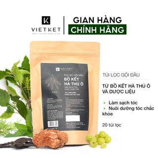Túi Lọc Gội Đầu Thảo Dược Bồ Kết Hà Thủ Ô VIETKET 20 gói - Giảm gàu và rụng tóc, Phục hồi hư tổn, Dưỡng tóc mềm mượt