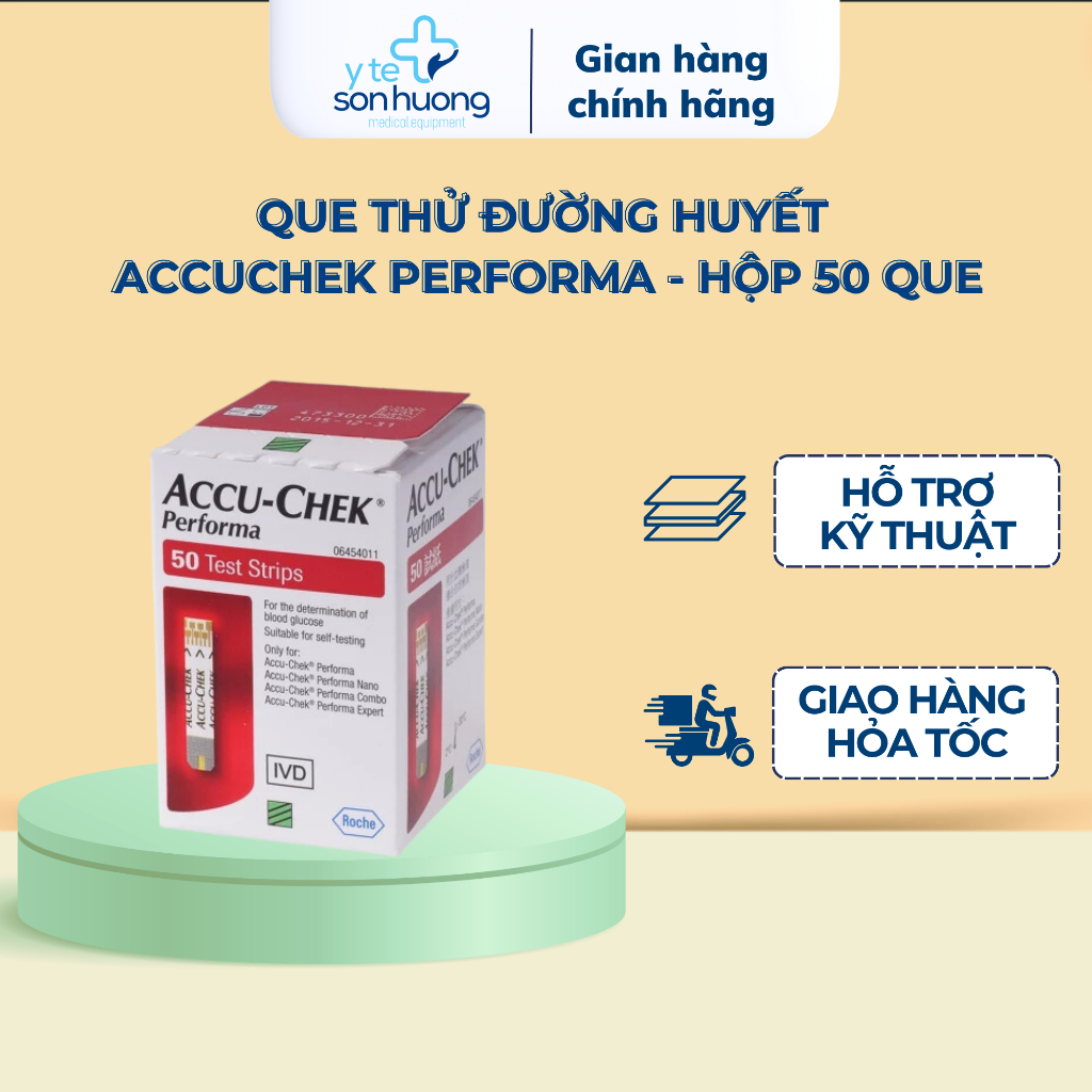 Que thử đường huyết Accuchek Performa 50 (lọ 50 que)