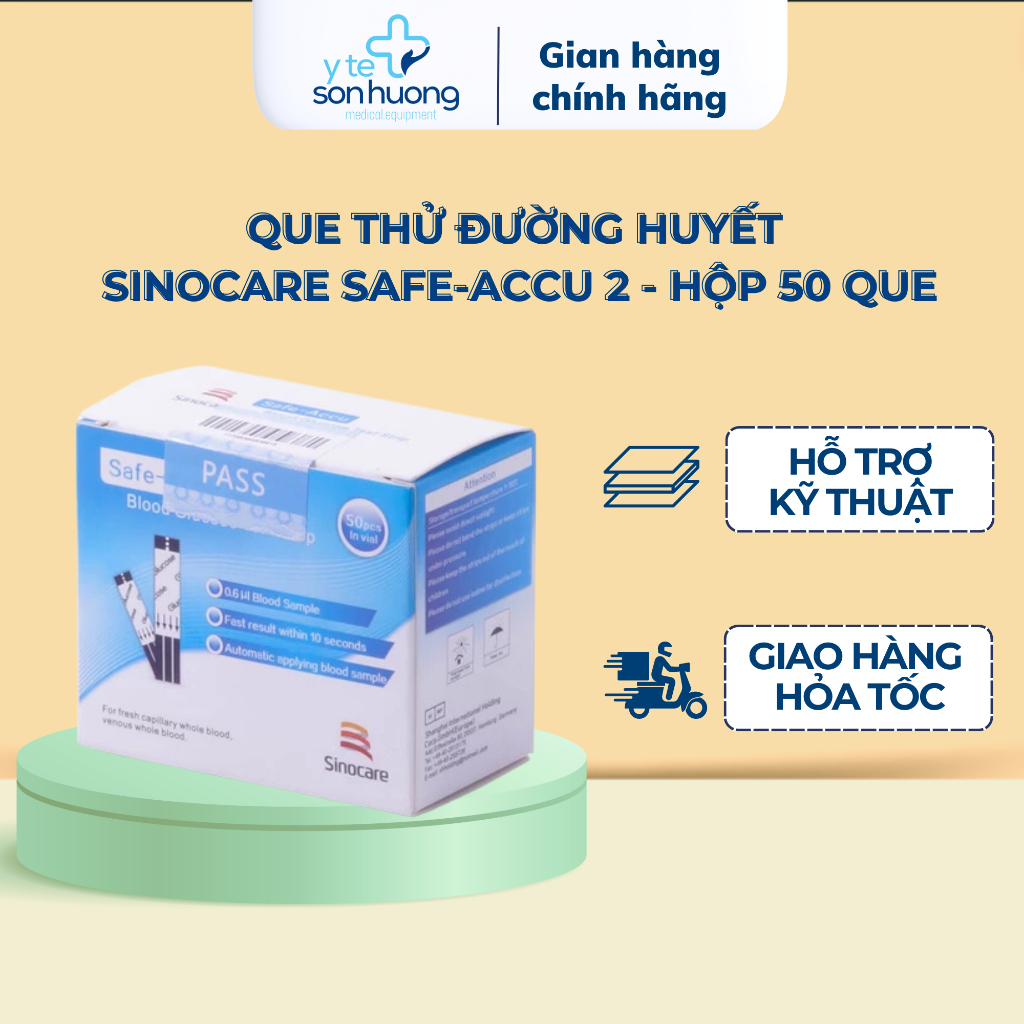 Que thử đường huyết Safe - Accu (hộp 50 que)