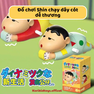 Đồ chơi Shin chạy dây cót dễ thương, đồ chơi Shinchan cậu bé bút chì nằm bò, đạp xe vui nhộn cho bé