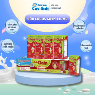 Thùng sữa bột pha sẵn Colos Gain, sữa công thức cho bé, sữa hộp dinh dưỡng Vitadairy 110ml