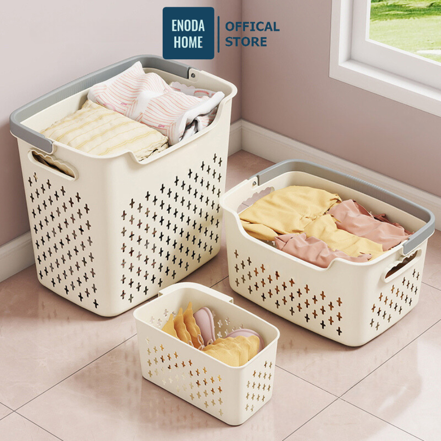 Giỏ Đựng Quần Áo Gia Đình ENODA HOME, Giỏ Nhựa Đựng Quần Áo Bẩn 3 Size Tiện Lợi Q048