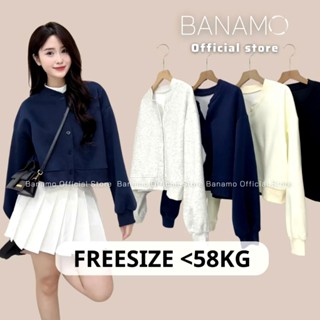  Áo khoác nữ áo nỉ croptop cúc cài bo viền SuShop 