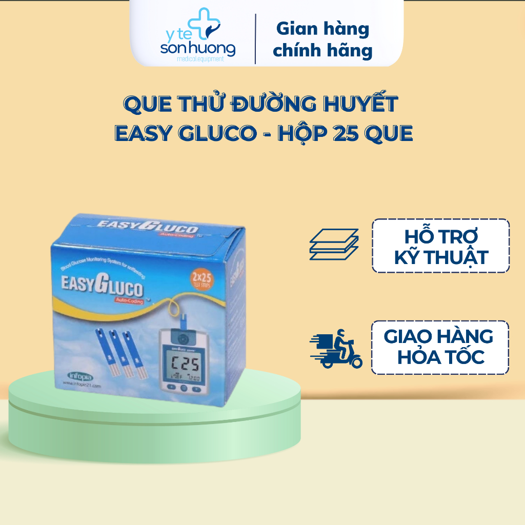 Lọ 25 que thử đường huyết EasyGluco