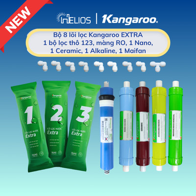 Trọn bộ 8 lõi lọc nước Kangaroo chính hãng dùng cho máy lọc nước Kangaroo KG108A, KG108H, KG06G4