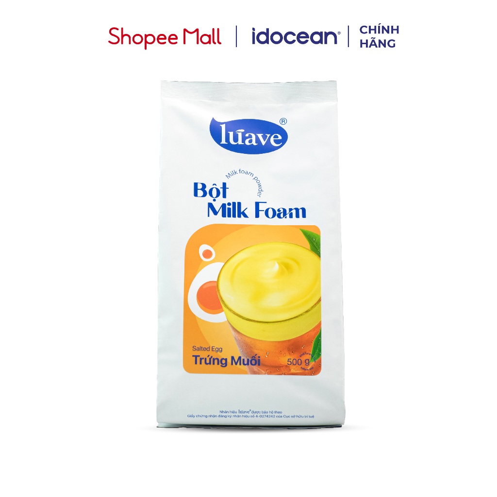  Bột Milk Foam Trứng Muối Lúave 500G - Thơm Béo Đậm Vị Topping Kem Trứng Muối Cho Trà Sữa Trà Trái Cây 