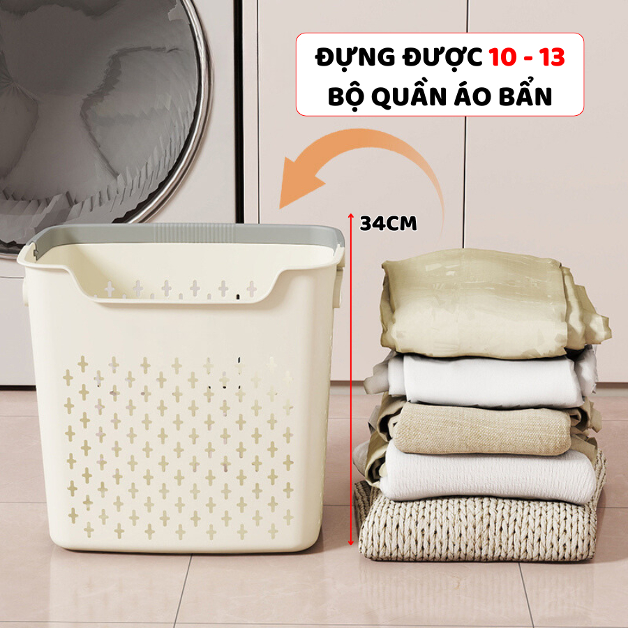 Sọt Đựng Quần Áo Bẩn, Giỏ Nhựa Đựng Đồ Giặt Cho Gia Đình 3 Kích Thước Q048 | BigBuy360 - bigbuy360.vn