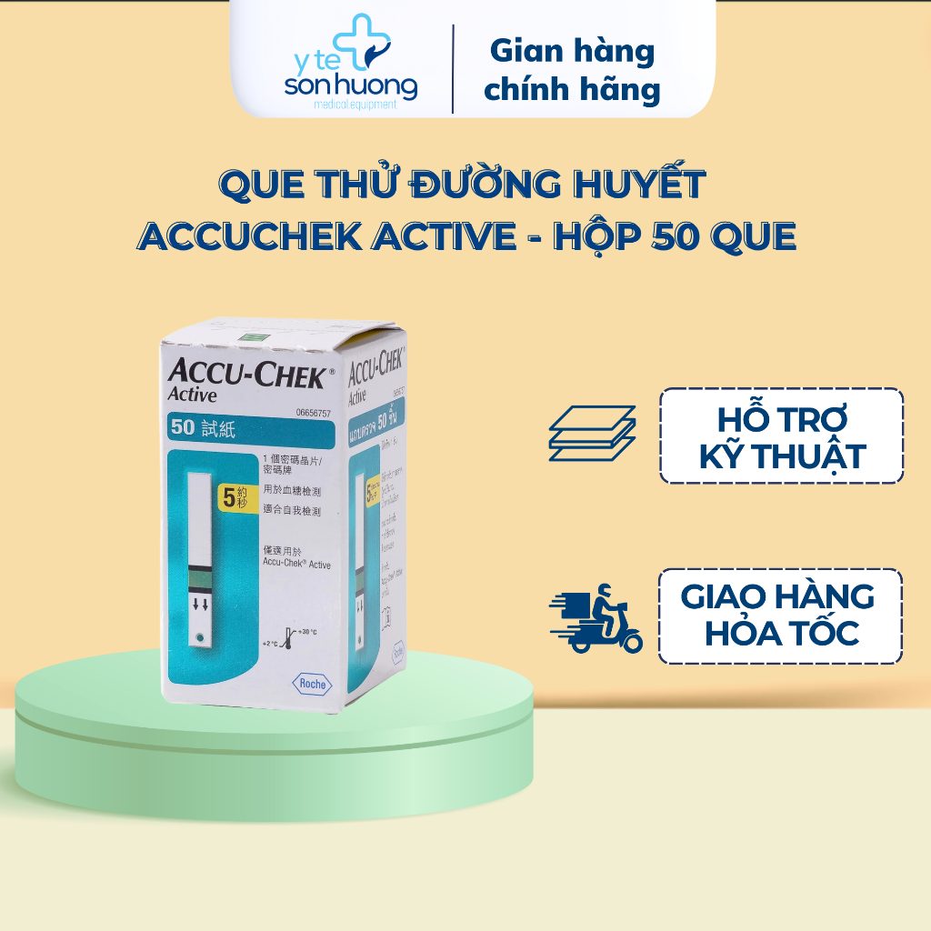Que thử đường huyết Accuchek Active 50 (lọ 50 que)