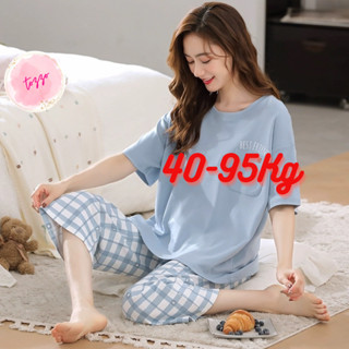 Đồ bộ mặc nhà nữ quần lửng bigsize 40-95Kg mùa hè vải thun dễ thương TOZZO BQL02