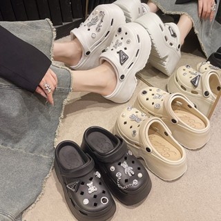  Dép sandal nữ dép bánh mì đế cao 7cm đính kèm nhiều sticker dễ thương có lỗ thoáng khí Mã 1288  