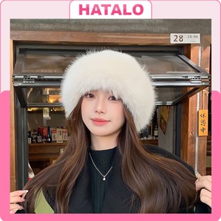 Mũ bucket lông nữ trùm đầu mùa đông thời trang Nón lông phong cách Mông Cổ ấm áp dễ thương