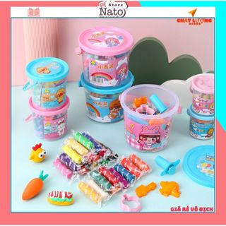  Combo 2 Đất Nặn Xô 10 Màu Kèm Khuôn In Hình Sẵn An Toàn Cho Bé Đất Sét Nặn Không Dính Không Bẩn Tay Cho Bé 