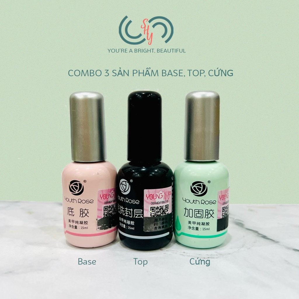 Combo Base, Top, Cứng móng Hoa Hồng Youth Rose