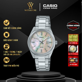 Đồng Hồ Nữ Casio LTP-1302DS-4AVDF Mặt Khảm Trai Kim Trắng Dạ Quang Mặt Kính Khoáng 30.2mm Dây Kim Loại Không Gỉ
