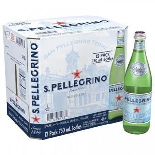 Thùng nước khoáng có ga tự nhiên San Pellegrino 750ml x 12 chai (chai thủy tinh)