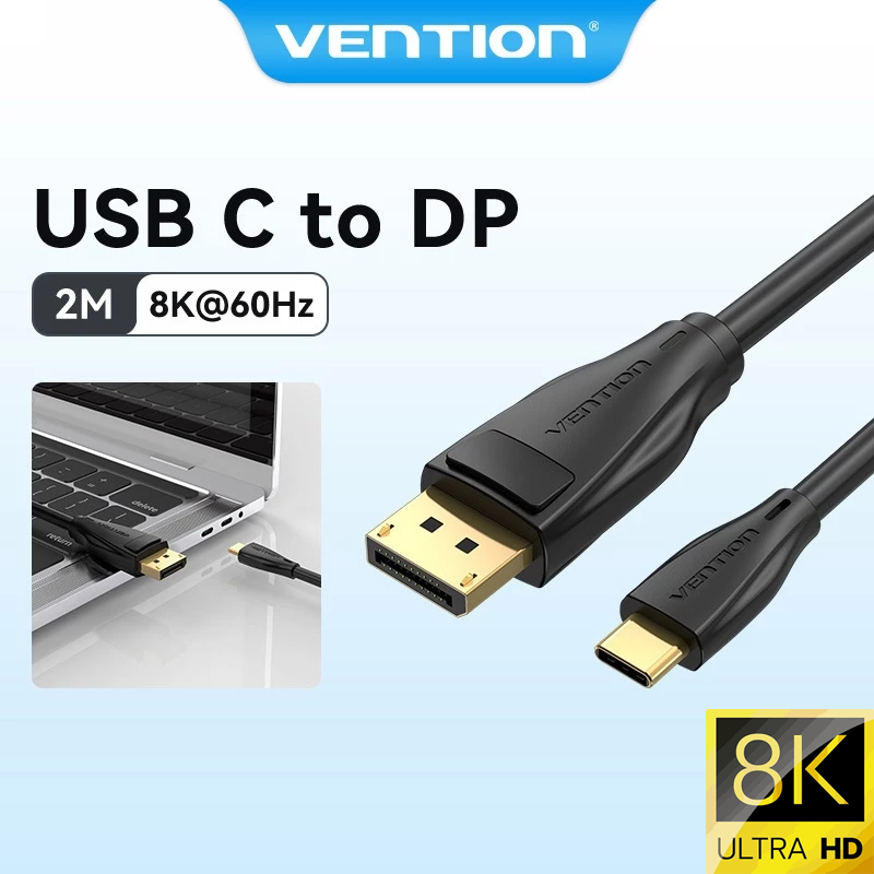 Cáp chuyển đổi Vention Type C to DP 4K@60Hz Cho máy tính, iPAD Pro, Macbook Usb C to DisplayPort
