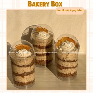 100 Ly Nhựa Mica Tròn 150ml Đựng Bánh Lạnh Nắp Cầu, Tiệc Tea Break (LC-6080)