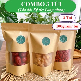 Combo 3 túi Táo đỏ, Kỷ tử, Long nhãn sấy khô Mộc Miên, mỗi túi 50g hoặc 100g làm trà dưỡng nhan