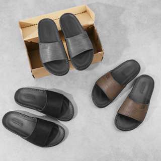  Dép Da Nam Quai Ngang Cao Cấp DATINNOS Đế Doctor Da Microfiber  Vân Sọc DTDA20 