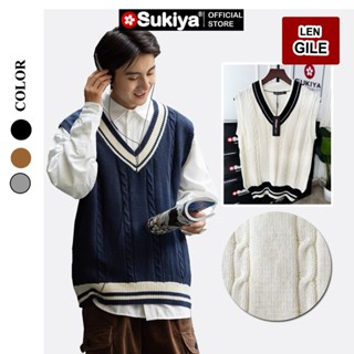 Áo Len Gile Nam Nữ Unisex SUKIYA Dệt Họa Tiết Kiều Lắn Thừng Kiểu Dáng Hàn Quốc AL84