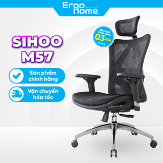 Ghế xoay văn phòng SIHOO M57 - Ghế làm việc lưới thiết kế chuẩn Công thái học Ergonomic, điều chỉnh lưng bảo vệ cột sống