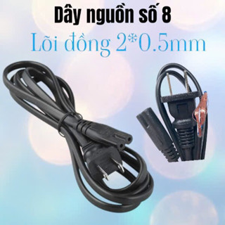 Dây Nguồn AC Số 8  lõi đồng  Cho Adapter Laptop, Loa Kéo, Màn Hình Vi Tính, DÂY NGUỒN 2 LỖ SỐ 8  zin dài 50cm, 1m, 1.5m.