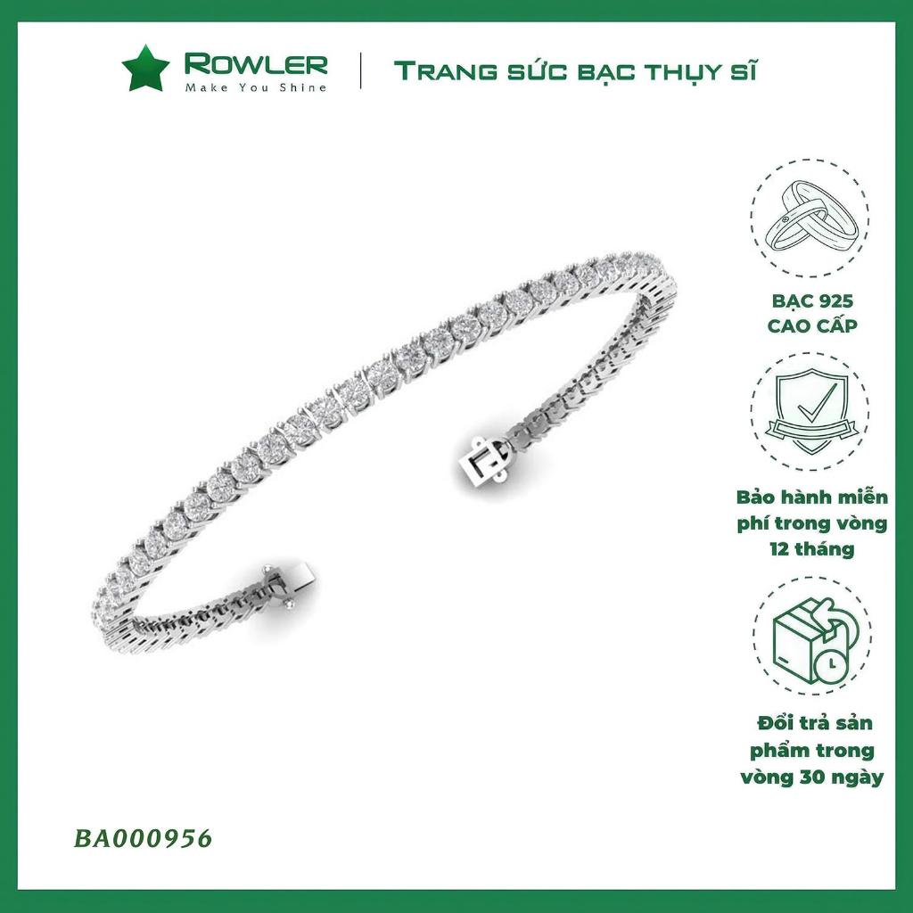 Lắc tay Tennis bạc 925 đính full đá Cubic Zirconia 3ly cao cấp lấp lánh ROWLER BA000956