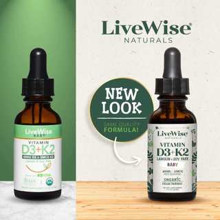 Vitamin D3K2 hữu cơ dạng nhỏ giọt LiveWise Mỹ giúp bé phát triển chiều cao