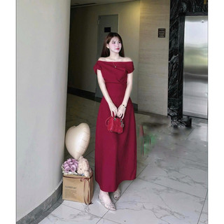 💗 ĐẦM TRẮNG LỆCH VAI (về thêm midi đỏ) 💗