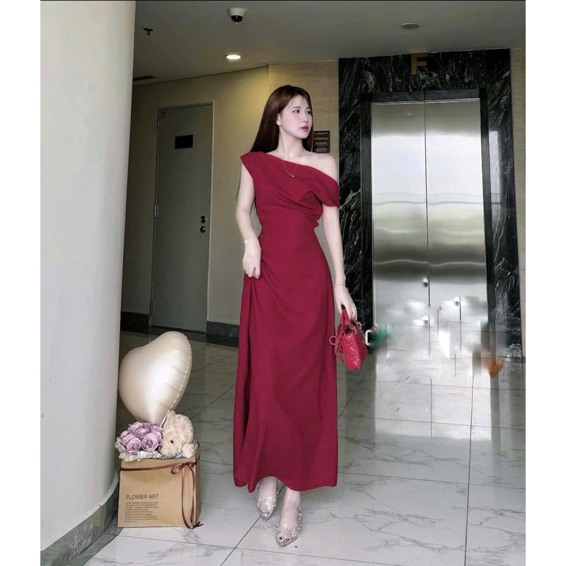 💗 ĐẦM TRẮNG LỆCH VAI (về thêm midi đỏ) 💗