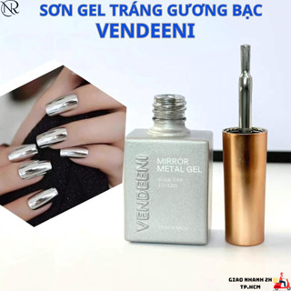 Sơn gel tráng gương Vendeeni metan bạc 15ml - Sơn móng tay ánh bạc inox trang trí nail - Nails Red