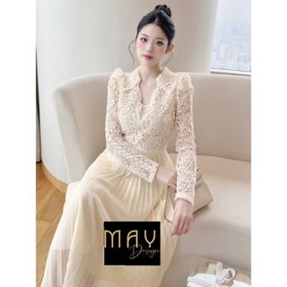 MAY Váy Ren Nữ Dự Tiệc CH174 Chất Liệu Ren Cao Cấp Phối Voan