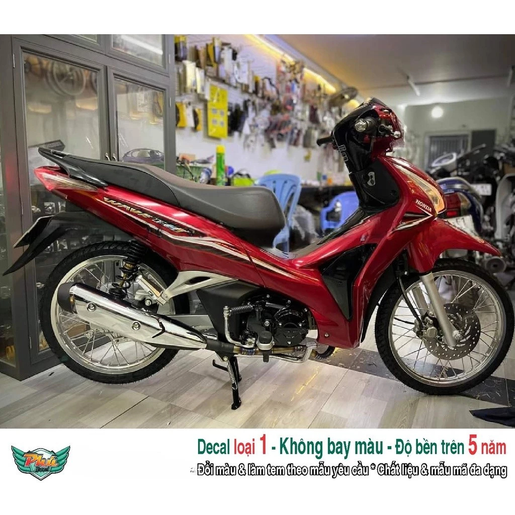 Tem rời Wave 125i đỏ đen trắng (F)