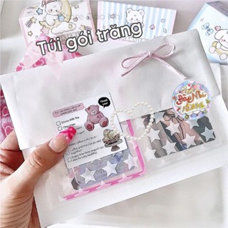 Bộ 10 túi trắng gói card bo góc style douyin y2k siêu xinh và tiết kiệm vừa toploader bìa lạnh bìa gập