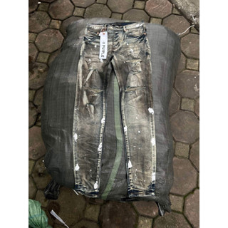 Quần Bò Purple Mix Bẩn Rách Gối Loại 1 Bin Store, quần bò màu cũ