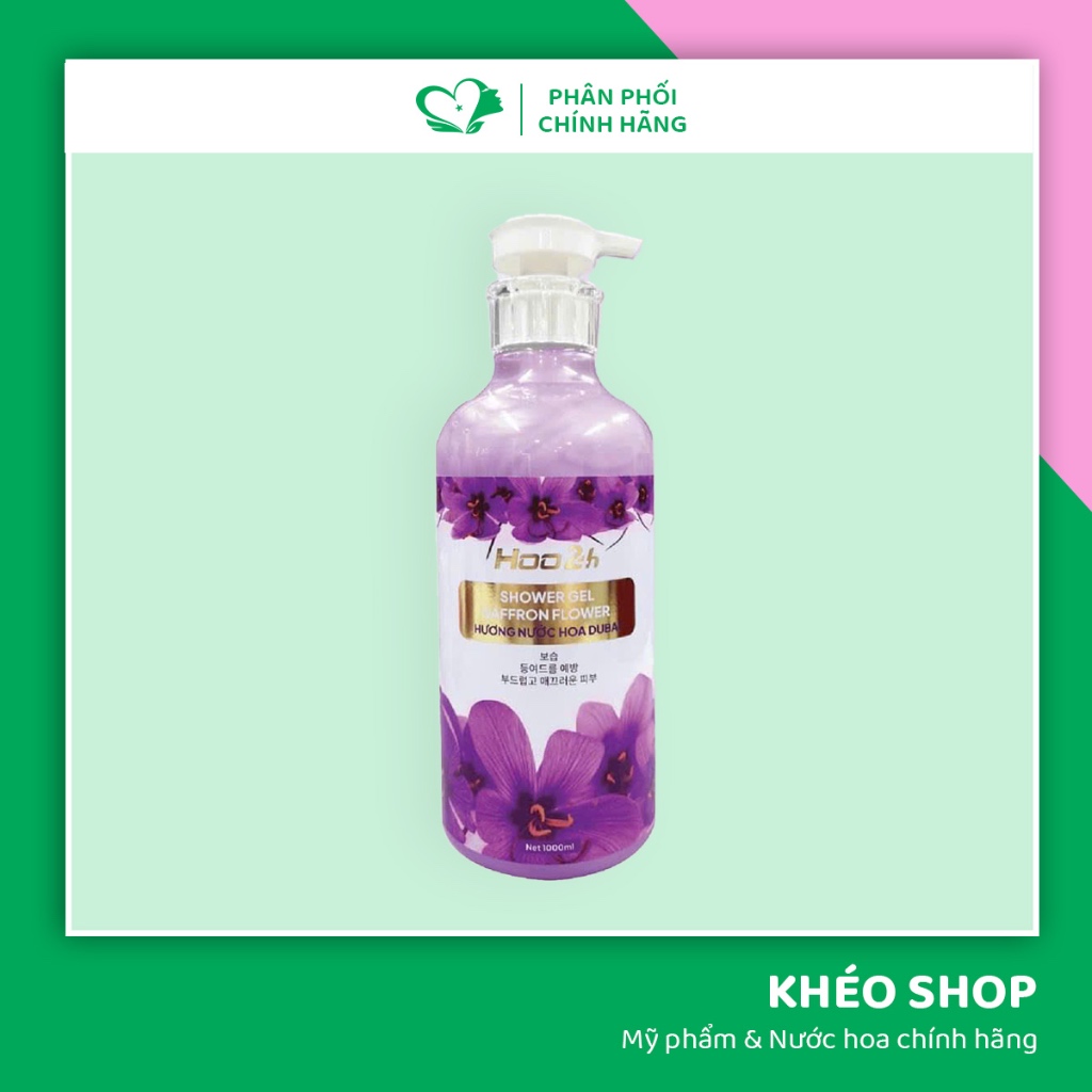Sữa Tắm Hương Nước Hoa Dubai Hoo24h Shower Gel Saffron Flower Hương Hoa Nghệ Tây - 1000ml