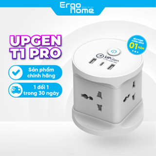 Ô cắm điện đa năng UPGEN T1 PRO có 2 cổng USB và 1 cổng TypeC cho điện thoại, 4 ổ cắm chịu tải 2500W, dây điện dài 2.5m
