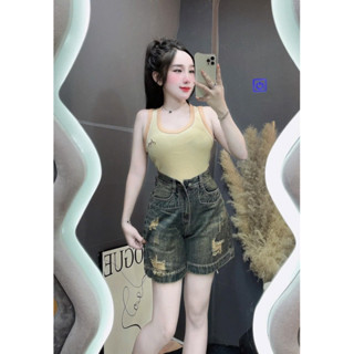 MQ 006 Quần Ngố Jeans nữ chất co giãn Ích rách bụi Mẫu Mới siêu hot