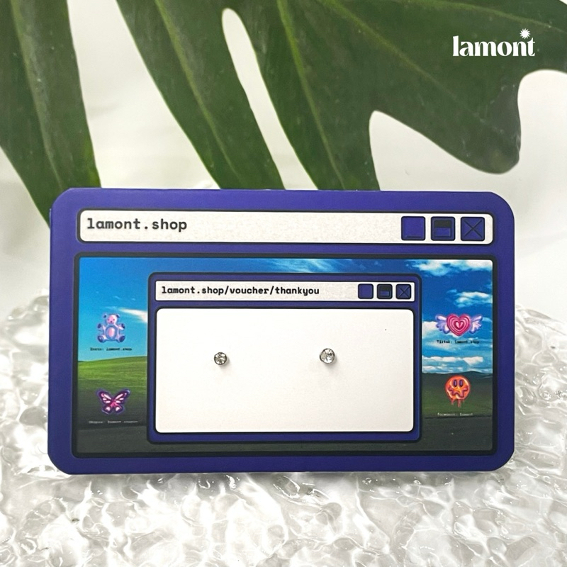 Khuyên Titan Đá Trắng Bo Viền (F136) • Lamontshop