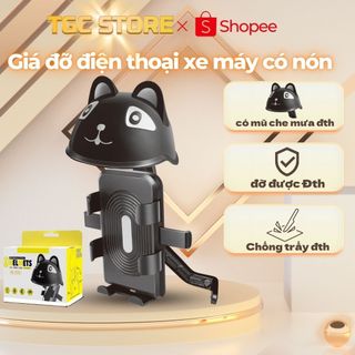   Siêu xịn  Giá Đỡ Điện Thoại Xe Máy Có NÓN Che nắng mưa ,chống giật điện thoại ,Chống Rung Xoay 360- carephones 