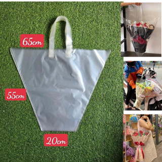 50 chiếc Túi tam giác đựng bó hoa túi tam giác trong suốt túi xách trong đựng bó hoa có đục sẵn lỗ sang chảnh, phong